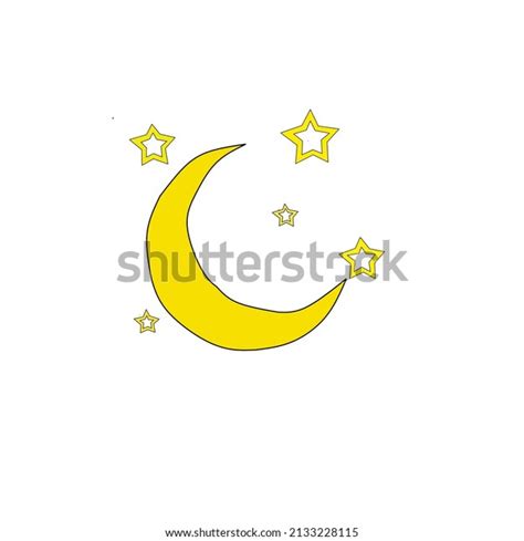 Yellow Moon Stars Image Stock Illustration 2133228115 | Shutterstock