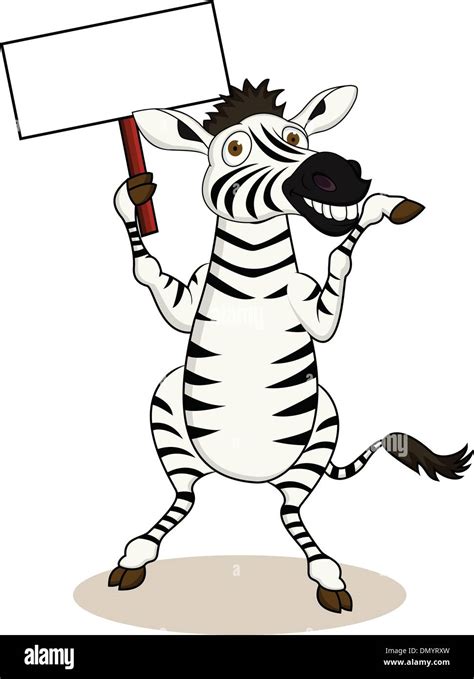 Zebra Comic Mit Leere Zeichen Stock Vektorgrafik Alamy