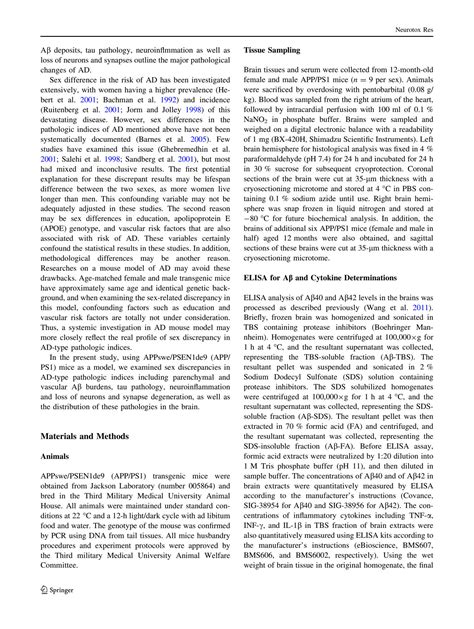 Solution Sex Dimorphism Profile Of Alzheimers Disease Type Pathologies In An App Ps1 Mouse