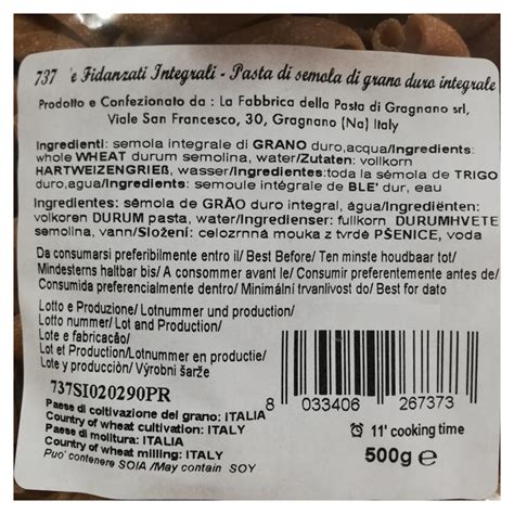 E Fidanzati Capresi Vollkorn Nudeln Fabbrica Della Pasta Gragnano