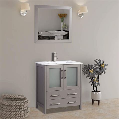 Vanity Art 30" Single Sink Bathroom Vanity wih Mirror - Small Bathroom ...