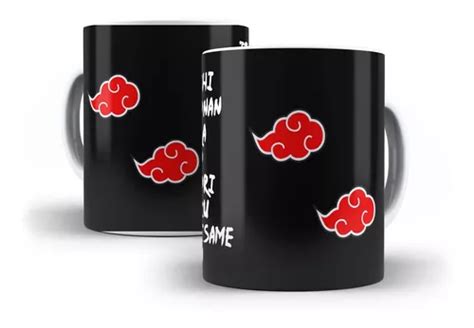 Caneca Akatsuki Nomes E Nuvem Vermelha Naruto Preta Venda Em