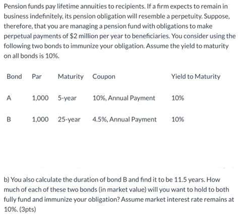 Solved Pension Funds Pay Lifetime Annuities To Recipients Chegg