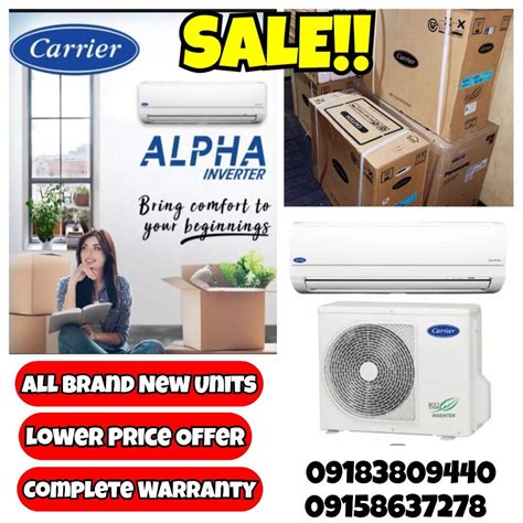 Carrier Alpha 2 Inverter Split Type Aircon TV Home Appliances Air