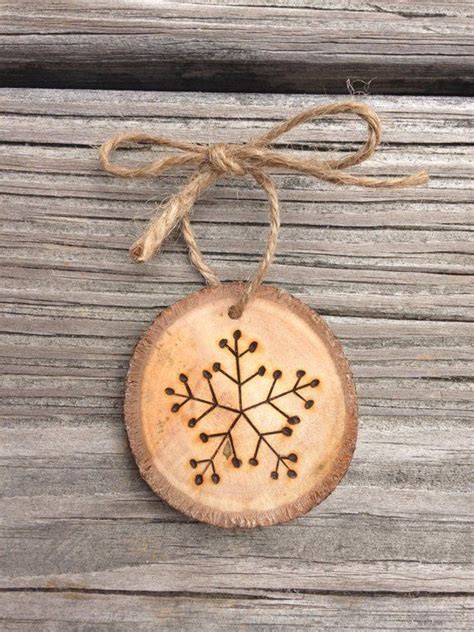 Set Of Snowflake Wood Burned Ornaments Etsy Easy Christmas Diy