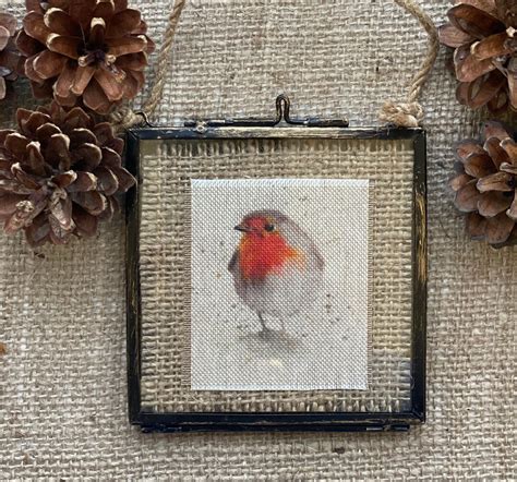 Robin Picture Frame Robin Artwork Glass And Metal Frame Etsy Uk