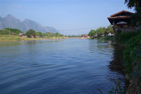 Kostenlose Foto Laos Vang Vieng Fluss Wasser Frieden Himmel