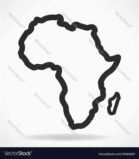 Africa continent shape outline simplified Vector Image