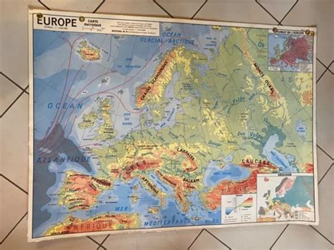 Ancienne Carte Affiche Scolaire D Cole Mdi Plastifi E Europe Eur