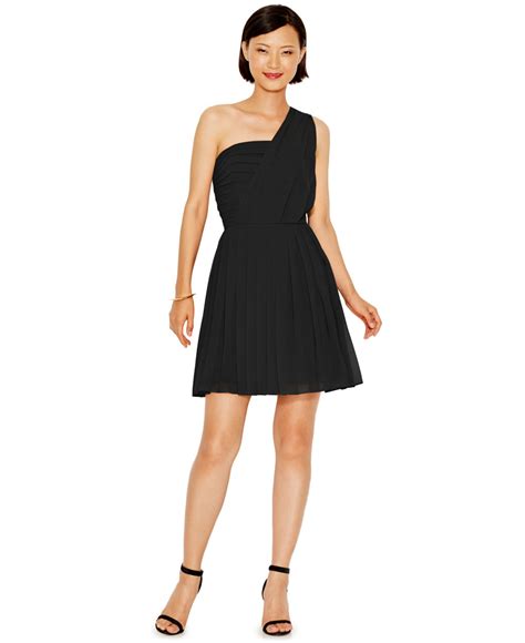 Rachel Rachel Roy Pleated One Shoulder Party Dress In Black Lyst