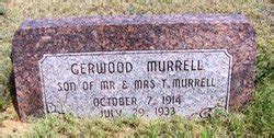 Gerwood Murrell 1914 1933 Mémorial Find a Grave