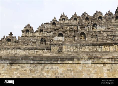Borobudur Temple With The Buddha Statues Yogyakarta Indonesia Stock