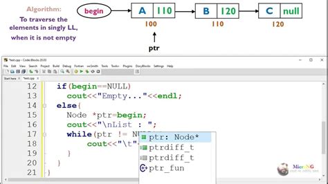 Traversing A Singly Linked List Youtube