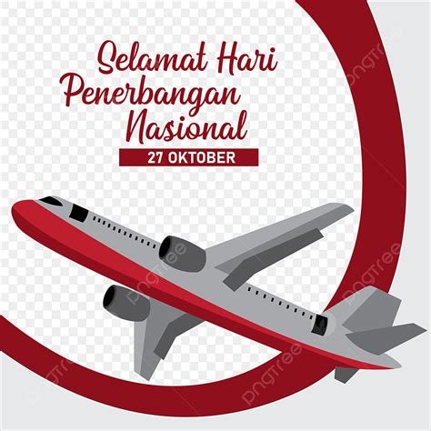 Selamat Hari Penerbangan Nasional 27 Oktober With Plane Illustration