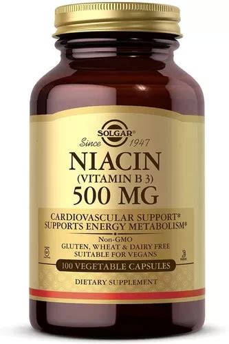 Vitamina B3 Niacina 500 Mg Solgar 100 Capsulas Sabor Neutro MercadoLibre