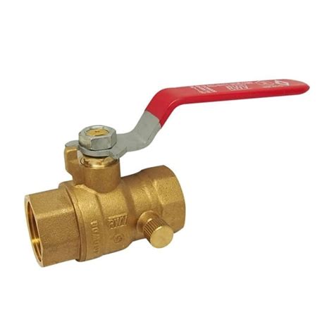 Ab Lf Brass Full Port Ball Valve With Drain Red White Valve Corp