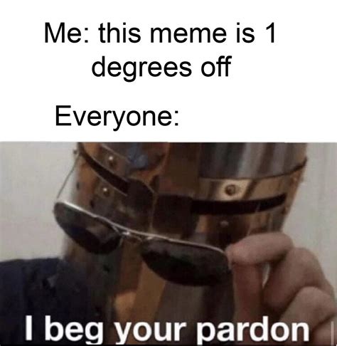 I beg your pardon : r/meme