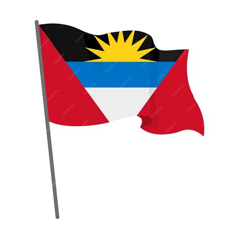 Premium Vector | Flag antigua is flying official flag antigua flies of ...