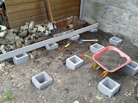 Construire Une Terrasse En Bois Sur Plot En Beton Mailleraye Fr Jardin