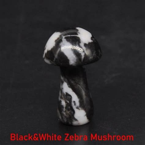 PIERRE VENDUE SEULE Black White Zebra Mini Statue De Champignon En