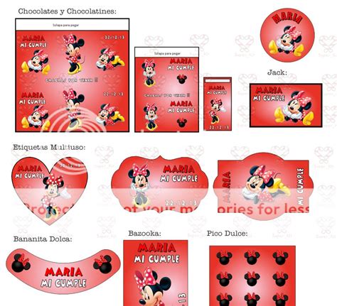 Kit Imprimible Minnie Mouse Roja Y Rosa Promo X En