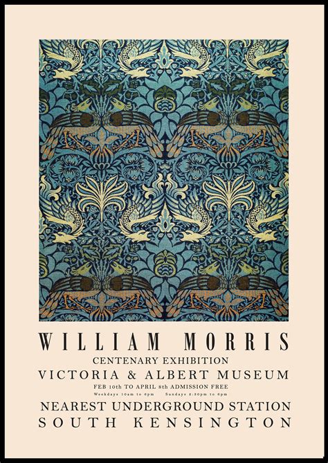 William Morris Exhibition Poster Victoria And Albert Museum Etsy Uk