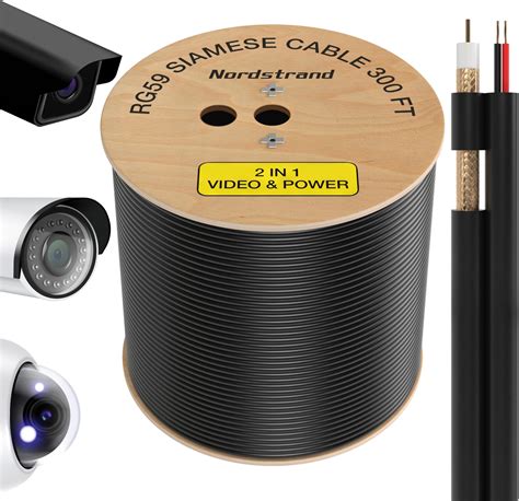 Amazon Rg Siamese Cable Ft Coaxial Cctv Video Power