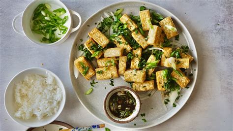 Fried Tofu With Soy Scallion Sauce Tiff Loves Tofu