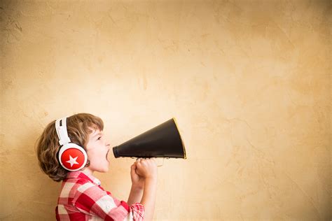 Kid With Megaphone Listen And Learn Research