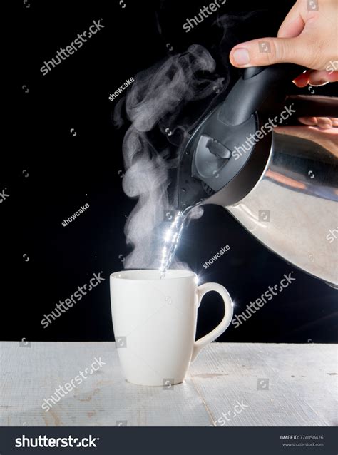 Kettle Pouring Boiling Water Into Cup Stock Photo Shutterstock