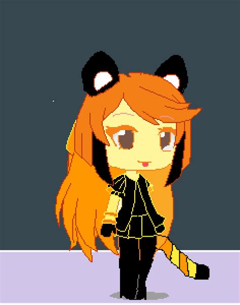 Editing Red Panda Gacha Life Free Online Pixel Art Drawing Tool