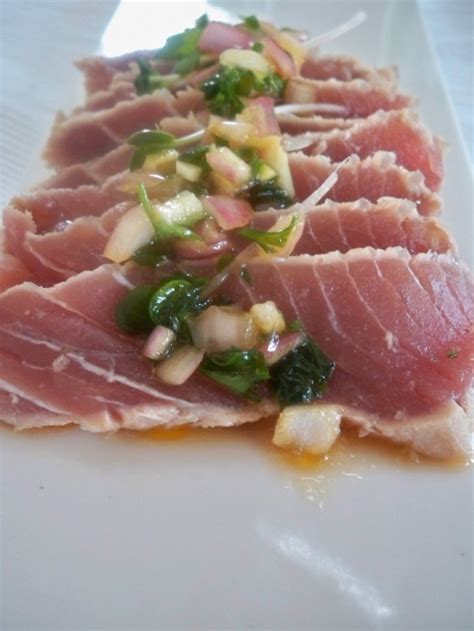 Seared Yellowfin Tuna With Ginger Sesame Sauce Chef Benny Doro