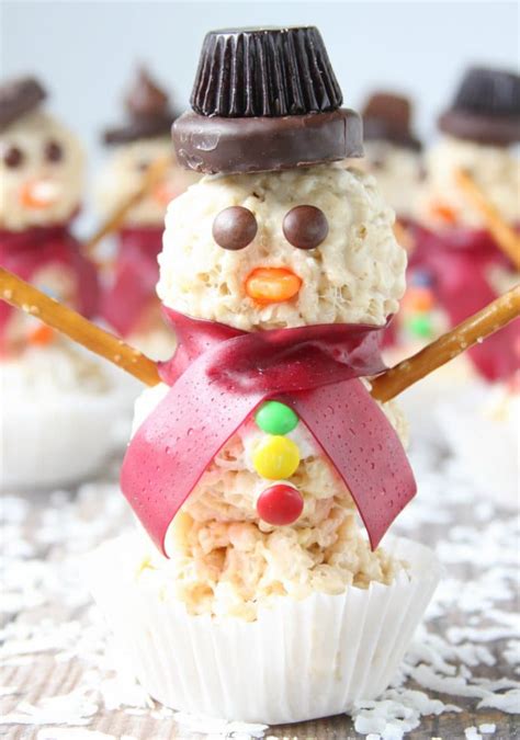 Easy Snowman Rice Krispie Treats Somewhat Simple