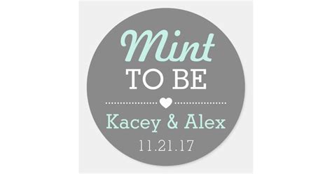 Mint To Be Stickers Wedding Favors | Zazzle