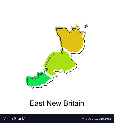 Map of east new britain modern outline high Vector Image