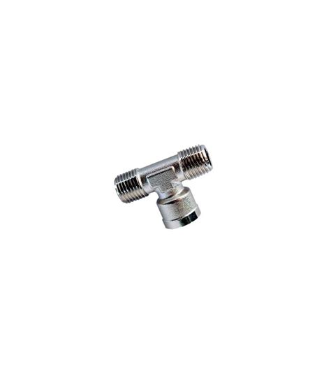 T Male Female Central Nickel Plated Brass