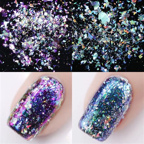 Holo Prego Em P Efeito Camale O Glitter Flocos De Unhas Irregulares