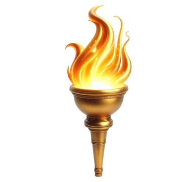 Simple Golden Olympic Torch With Flame Golden Olympic Torch Torch