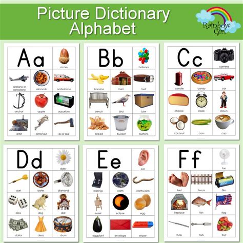 Alphabet Picture Dictionary Phonics Initial Sounds Printable