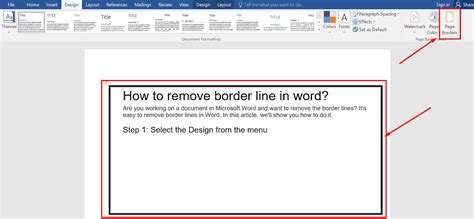 How To Remove Border Line In Word File Printable Templates Free