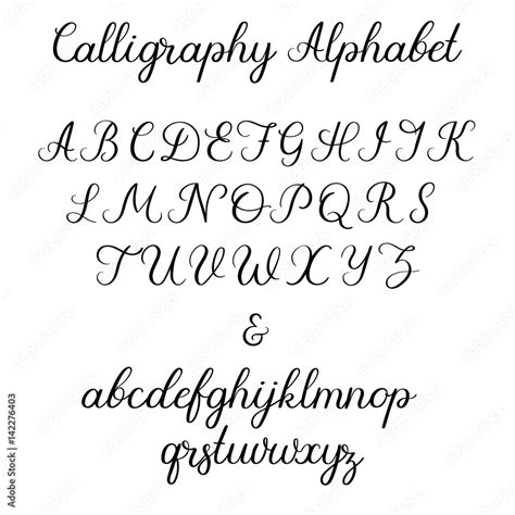 Calligraphic Alphabet Handwritten Brush Font Uppercase Lowercase