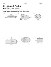 3a Homework Practice Area Of Composite Figures Docx NAME DATE PERIOD