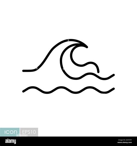 Icono De Vector De Las Olas Del Mar Signo De La Naturaleza Símbolo