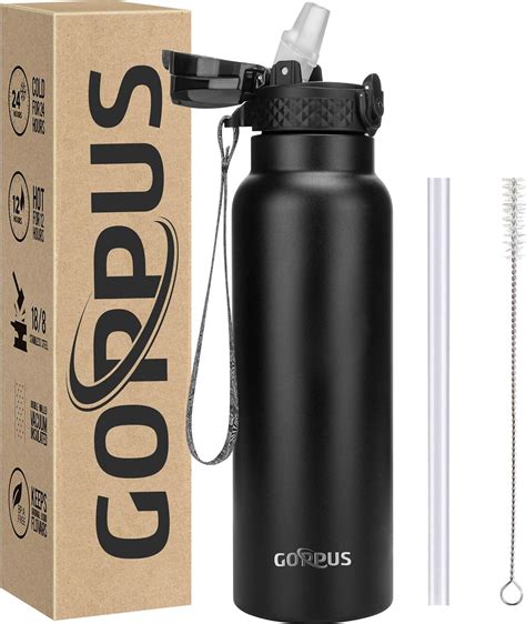 GOPPUS 750ml 24oz Borraccia Inossidabile Con Cannuccia Borraccia Per