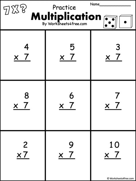 Free Multiplication Worksheet 7s Worksheets4free