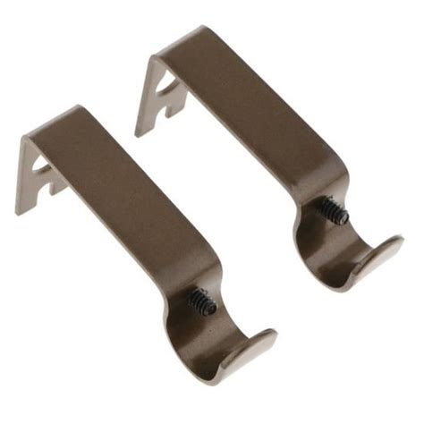 Supports Fixation Murale pour Tringle à Rideau Réglable 2x marron