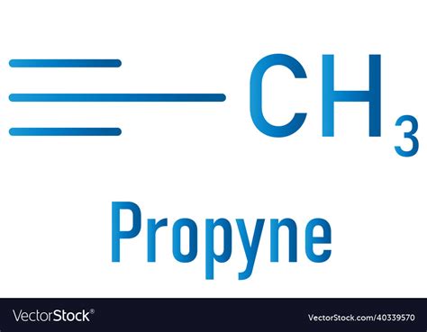 Propyne Molecule Skeletal Formula Royalty Free Vector Image