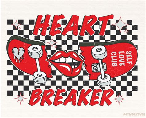 Retro Heartbreaker Png Valentines Day Png Valentine Etsy