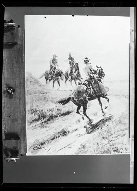 Three Cowboys On Horseback Unidentified Gilcrease Museum