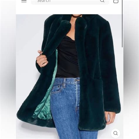 Apparis Jackets And Coats Apparis Emerald Green Faux Fur Coat Poshmark